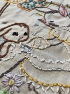 close up photo of embroidery